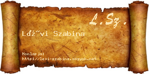 Lévi Szabina névjegykártya